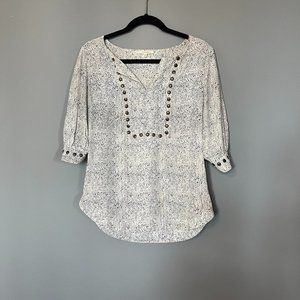 Moni Abstract Chevron Stud Detail Blouse